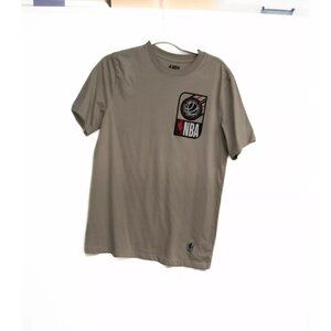 NBA Mens Gray Polycotton T-Shirt Graphic Print Short Sleeve Crew Neck Pullover M